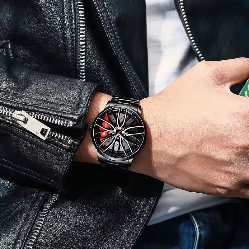 New Watches Men Sports Car Men Watches Quartz Waterproof Sport Rim Hub Wheel Wristwatch Car Quartz Men'S Watches Man Watch