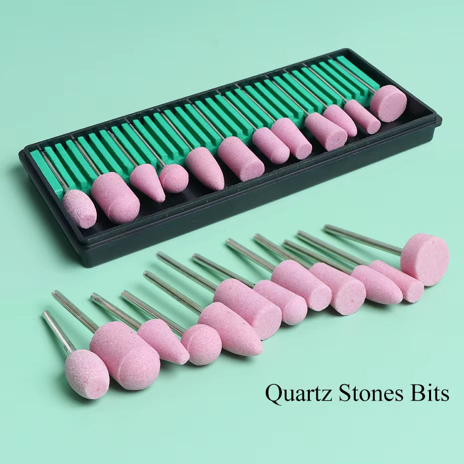 Nail Drill Bits Set Quartz Stone Diamond Wool Milling Cutter for Manicure Tools Grinding Sanding Sander Cuticle Pedicure File