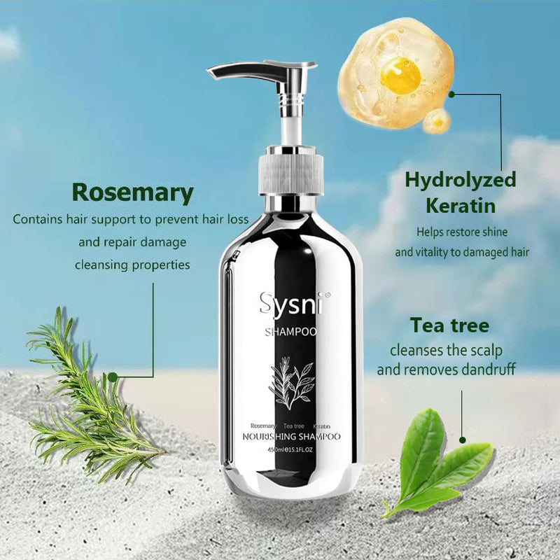 Sysni Organic Rosemary Shampoo and Tea Tree Special Shampoo, Keratin Nourishing Shampoo ,Promote Hair Growth, Strengthening Shampoo, Prevent Hair Loss Cleansing Shampoo,Deep Cleans, Refreshes Scalp, F