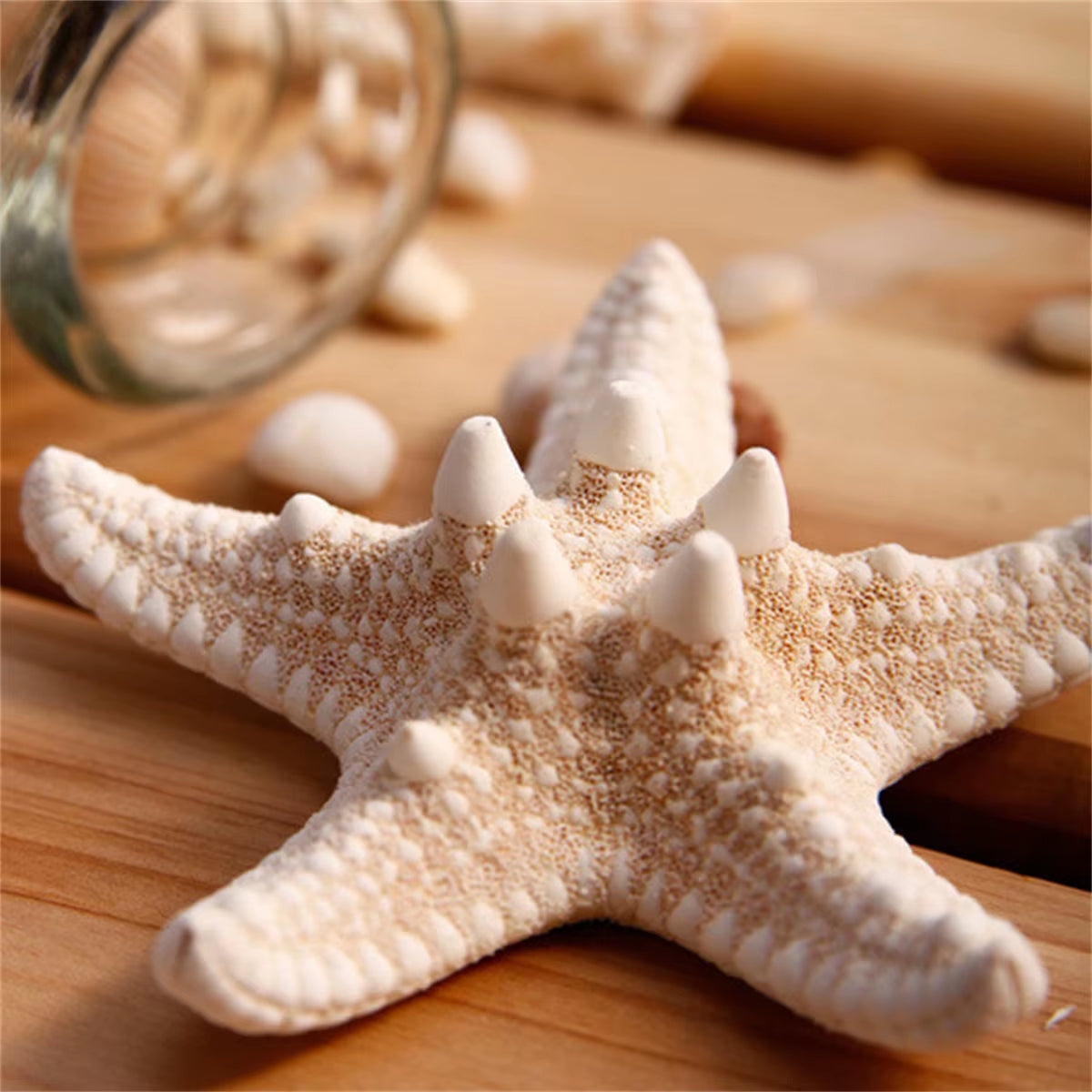 2Pcsbeach Style Handmade Natural Starfish Hairpin Duckbill Clip