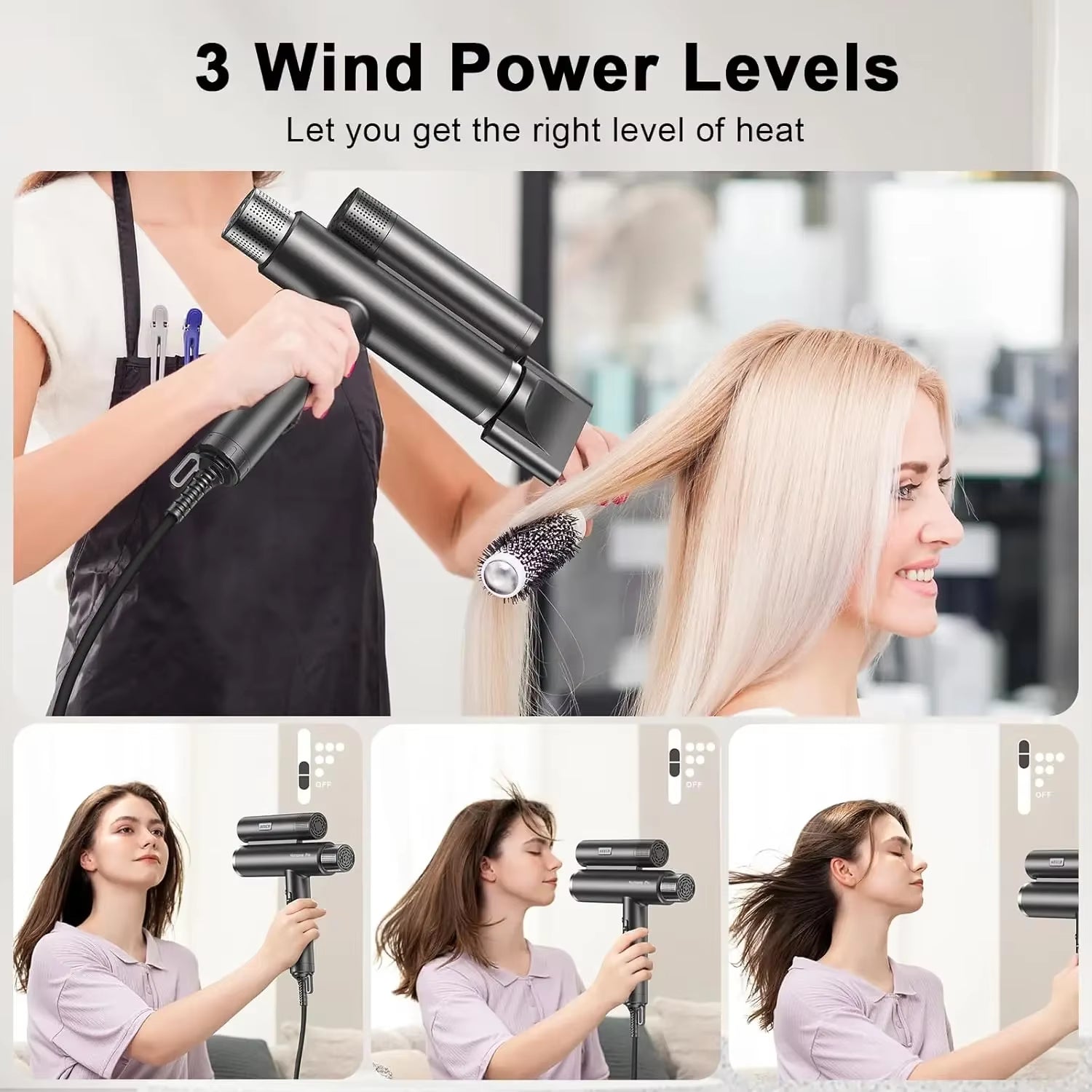 Pro Professional Hair Dryer, Unique 216,000 RPM Dual Brushless Motor | Ionic Blow Dryer for Salon & Home Use | Compact, Lightwei