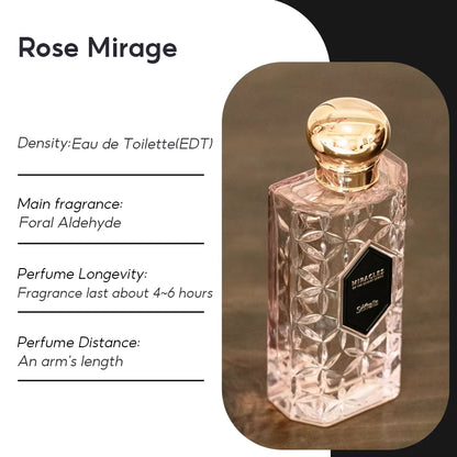 Séfralls ROSE MIRAGE PERFUME FLORAL FRAGRANCE 100Ml/3.4Fl.Oz Luxury Perfume,Long-Lasting Floral Rose Fragrance, Cologne