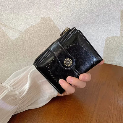 Women Wallet PU Leather Purse Female Long Wallet Gold Hollow Leaves Pouch Handbag for Women Coin Purse Card Holders Clutch